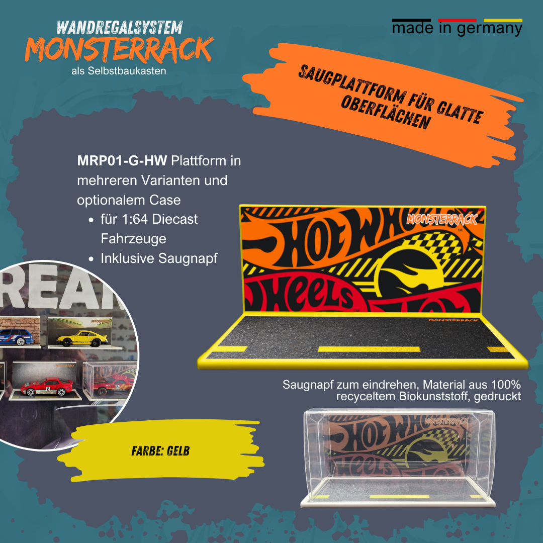 MONSTERRACK Präsentationsplattform mit Saugnapf, für glatte Oberfläche, verschiedene Designs