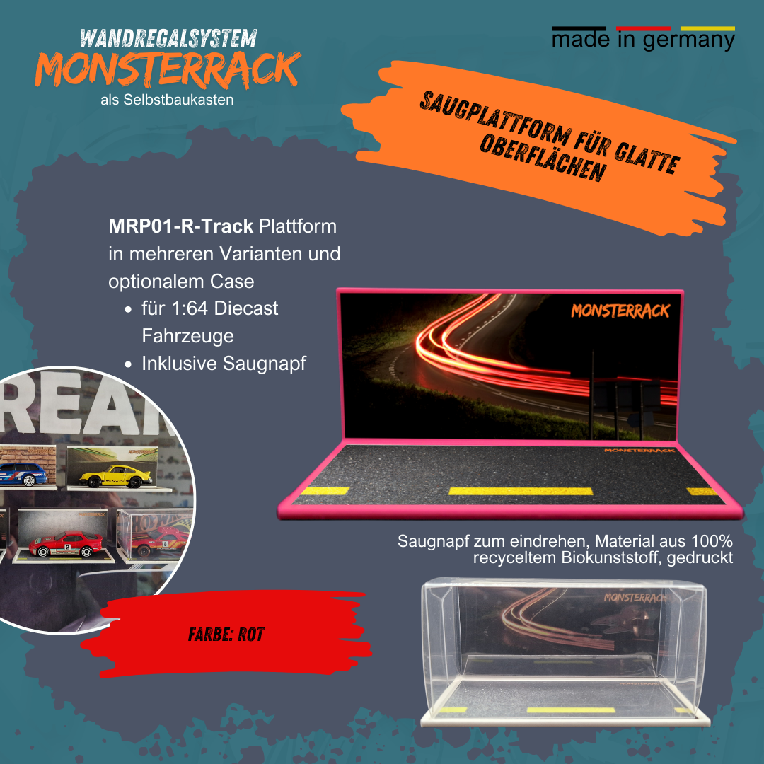 MONSTERRACK Präsentationsplattform mit Saugnapf, für glatte Oberfläche, verschiedene Designs