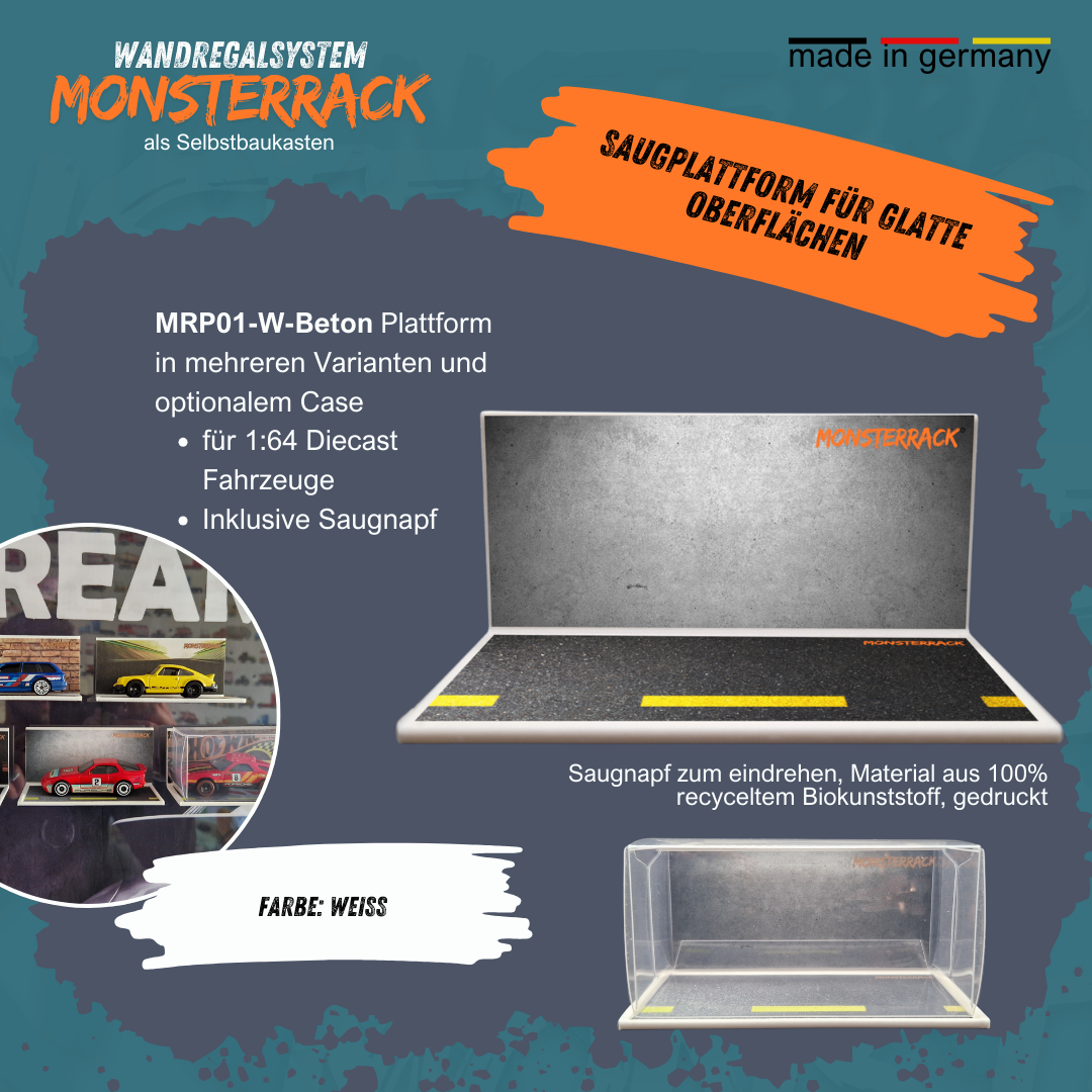 MONSTERRACK Präsentationsplattform mit Saugnapf, für glatte Oberfläche, verschiedene Designs