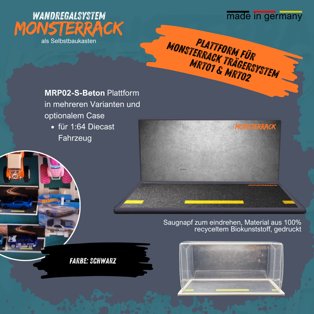 MONSTERRACK Präsentationsplattform für MONSTERRACK Trägersystem, verschiedene Designs