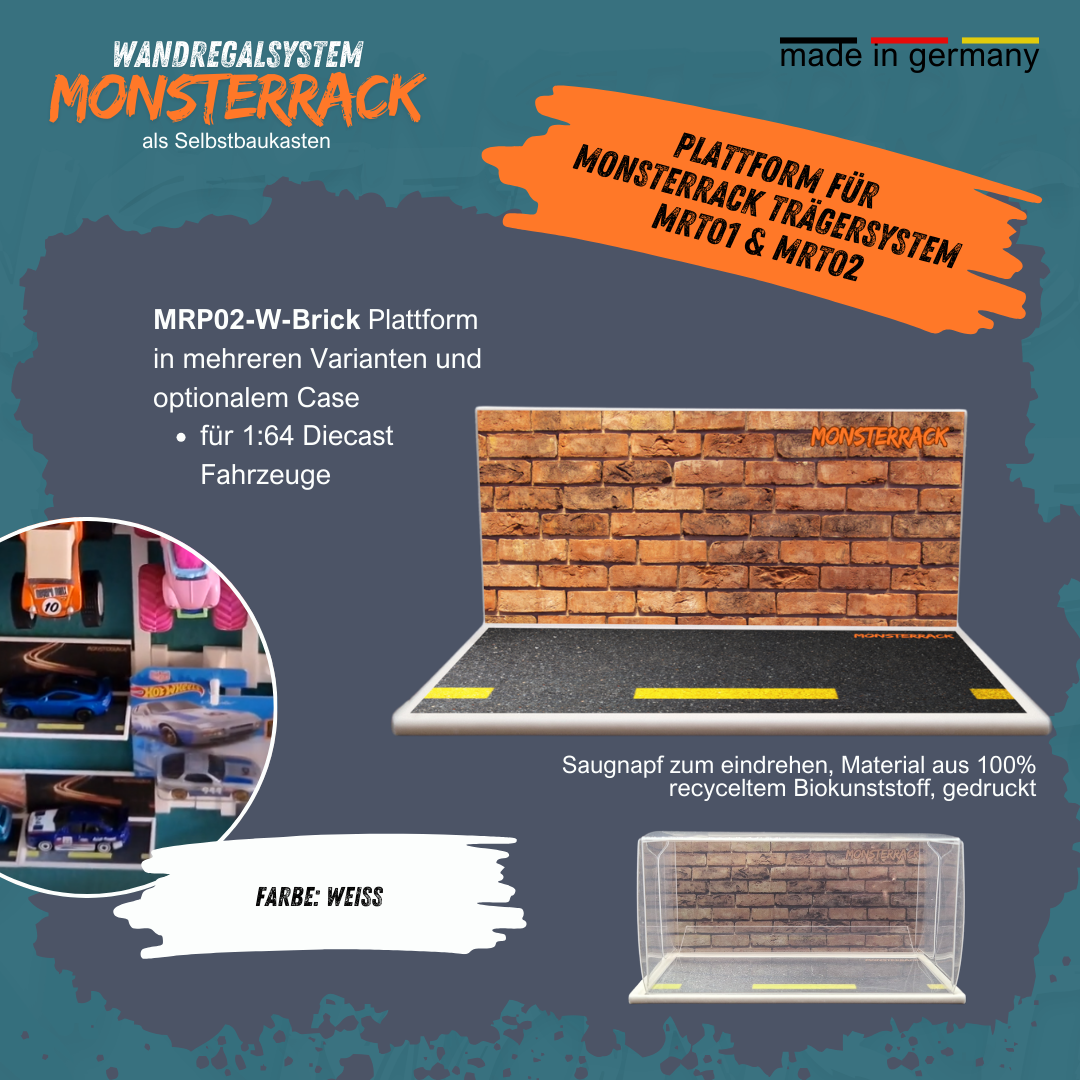 MONSTERRACK Präsentationsplattform für MONSTERRACK Trägersystem, verschiedene Designs