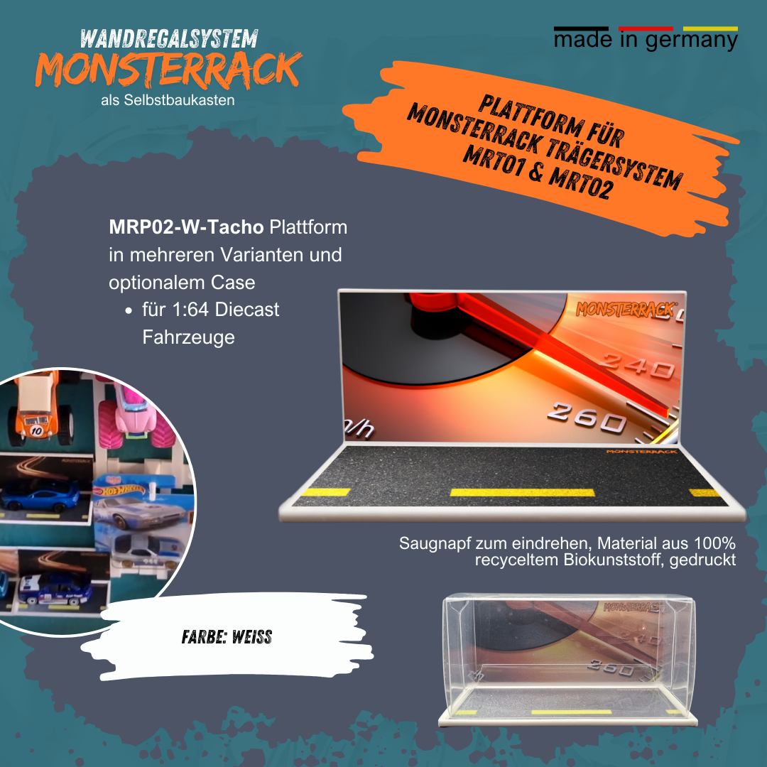 MONSTERRACK Präsentationsplattform für MONSTERRACK Trägersystem, verschiedene Designs