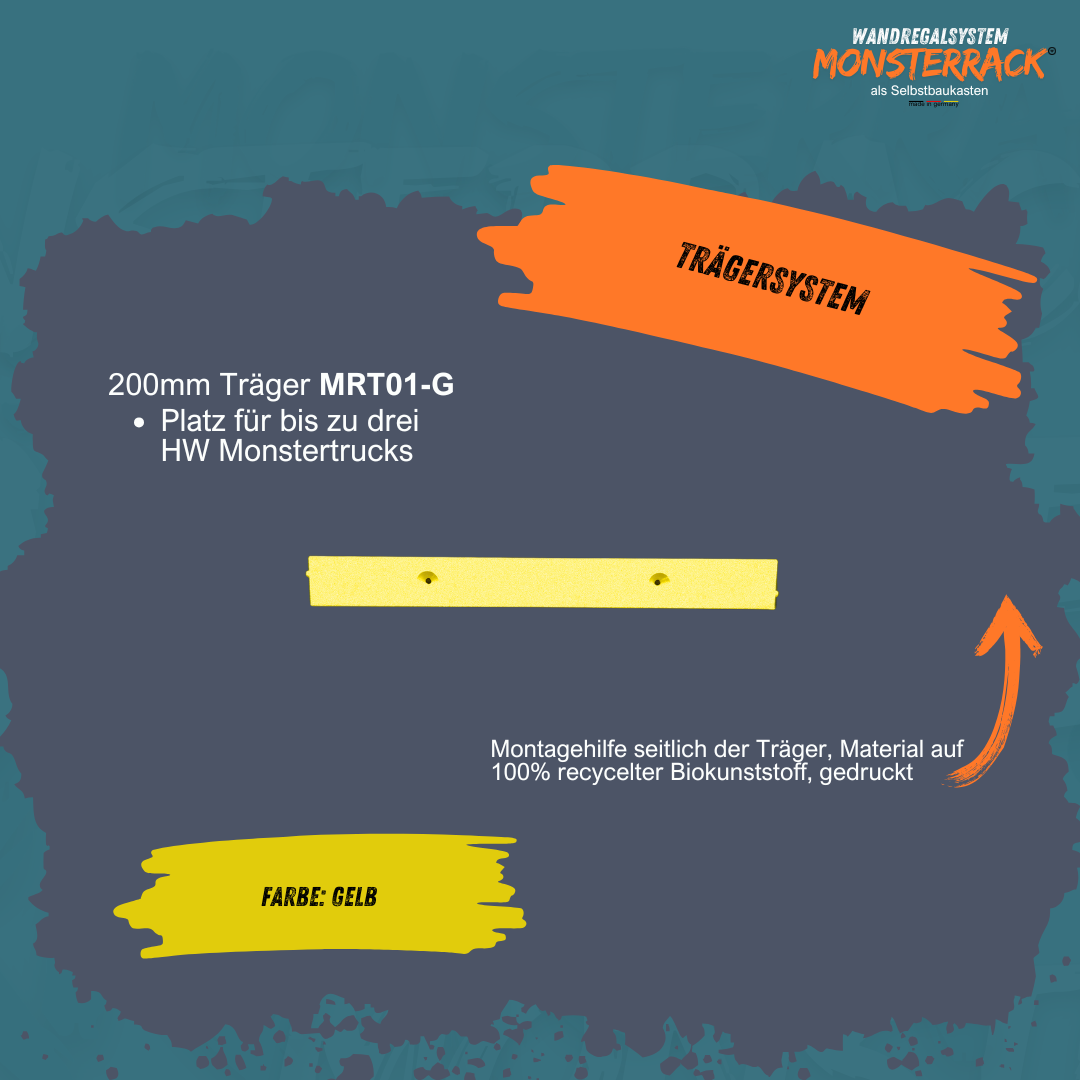 MONSTERRACK Trägersystem 200mm/400mm, zwei Größen - für Monstertrucks und 1:64 Diecast- Fahrzeuge