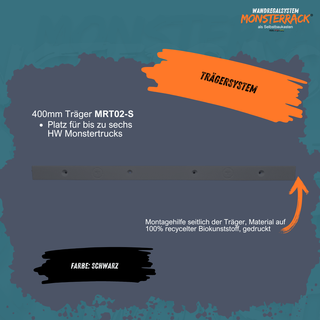 MONSTERRACK Trägersystem 200mm/400mm, zwei Größen - für Monstertrucks und 1:64 Diecast- Fahrzeuge