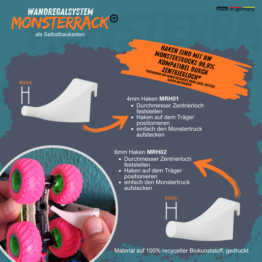 MONSTERRACK Haken für Trägersystem 200/400mm - für Monstertrucks