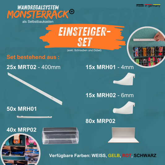 MONSTERRACK Einsteiger-Set für Monstertrucks und 1:64 Diecast Autos, Wunschfarbe