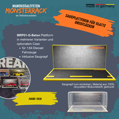 MONSTERRACK Präsentationsplattform mit Saugnapf, für glatte Oberfläche, verschiedene Designs