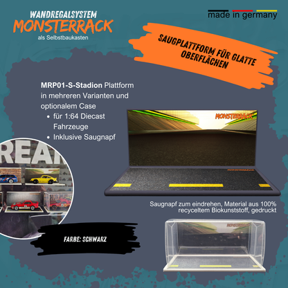 MONSTERRACK Präsentationsplattform mit Saugnapf, für glatte Oberfläche, verschiedene Designs