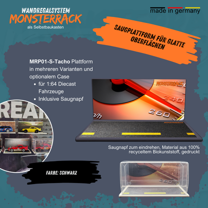 MONSTERRACK Präsentationsplattform mit Saugnapf, für glatte Oberfläche, verschiedene Designs