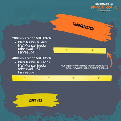 MONSTERRACK Trägersystem 200mm/400mm, zwei Größen - für Monstertrucks und 1:64 Diecast- Fahrzeuge