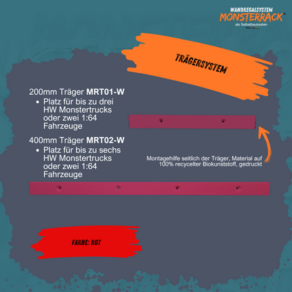 MONSTERRACK Trägersystem 200mm/400mm, zwei Größen - für Monstertrucks und 1:64 Diecast- Fahrzeuge