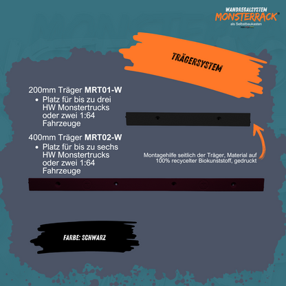MONSTERRACK Trägersystem 200mm/400mm, zwei Größen - für Monstertrucks und 1:64 Diecast- Fahrzeuge